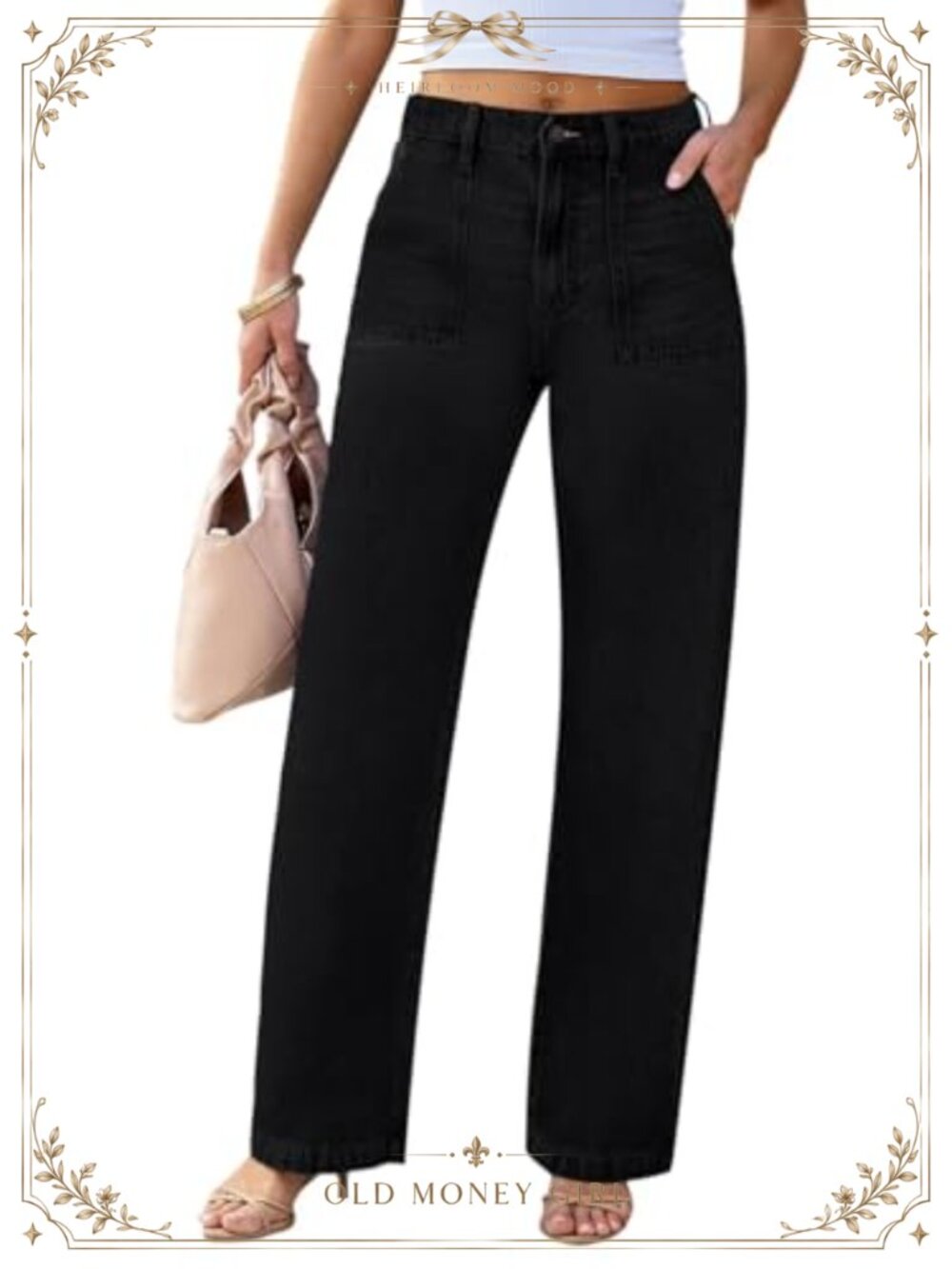 High Waist Stretch Wide Leg Cargo Jeans Women